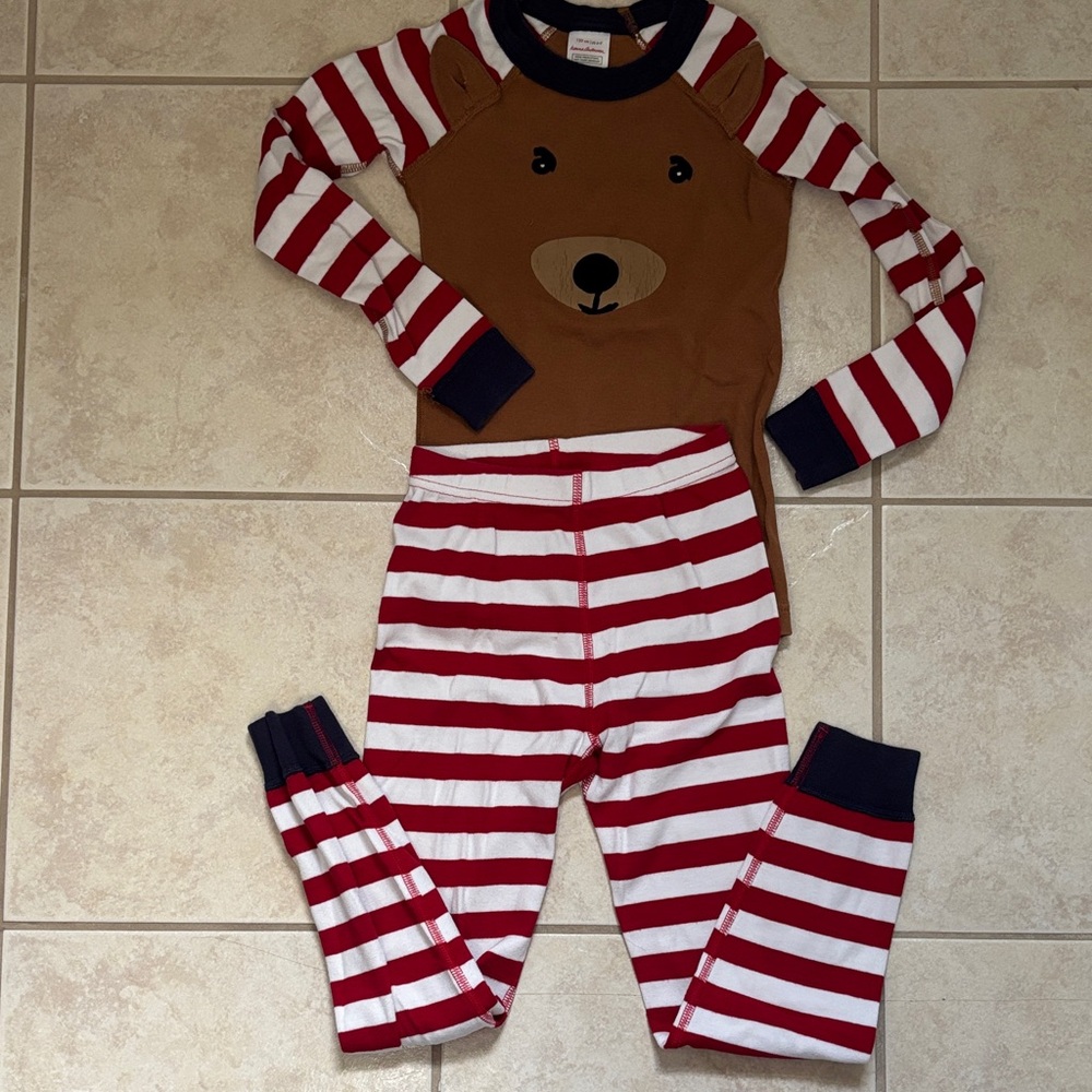 Hanna Andersson Reindeer Pajama Set - Red, White, and Brown